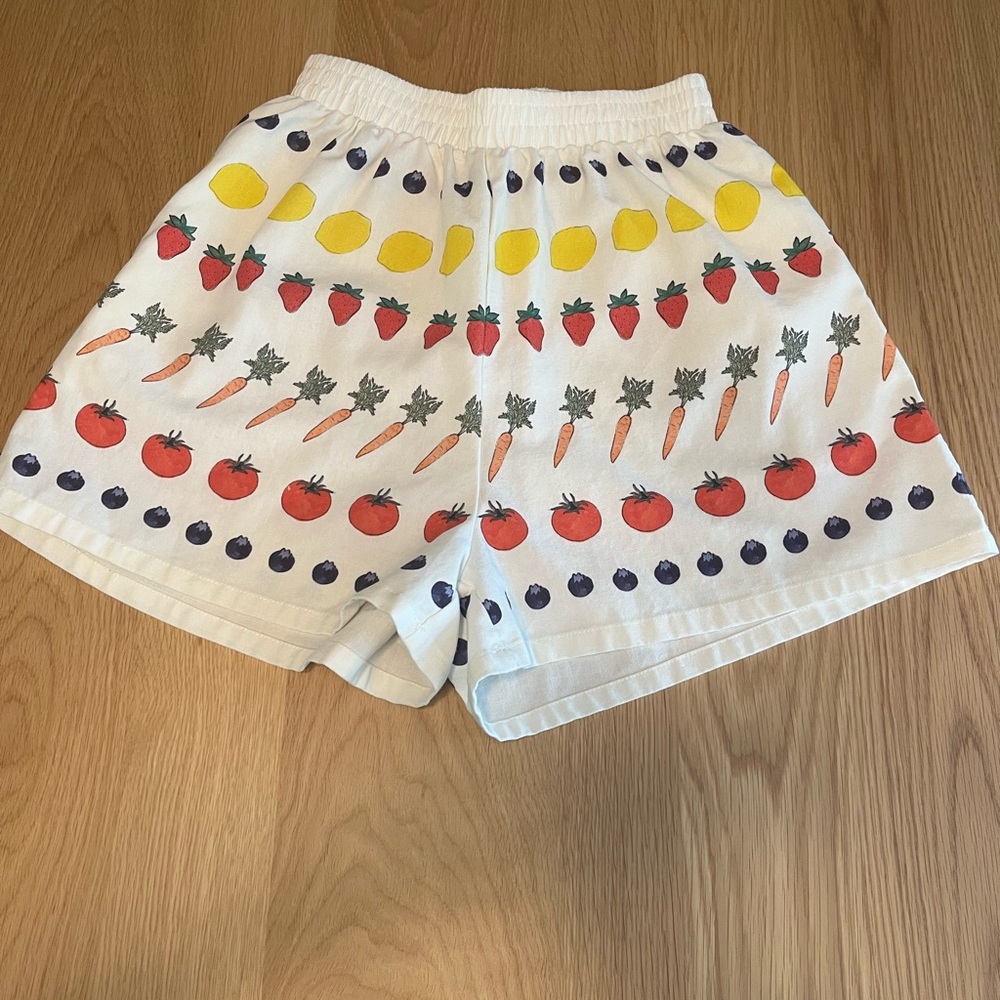 Yellow the Label Market Shorts Recycled Linen Fruit & Vegetable Shorts Small S